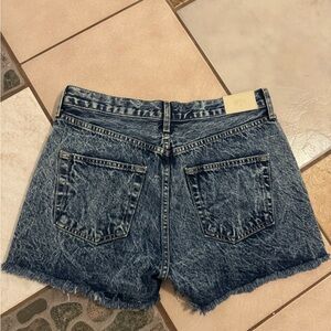 Edwin Dark Acid Wash Denim Shorts
